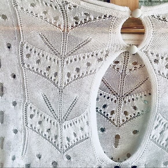 Wildfox Boho Crochet Tunic Bell Sleeve Sweater - Picture 5 of 6